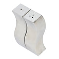 Chef 101 2 oz Silver Stainless Steel Wavy Salt And Pepper Shaker Set - 1" x 1" x 3 3/4" - 1 count box