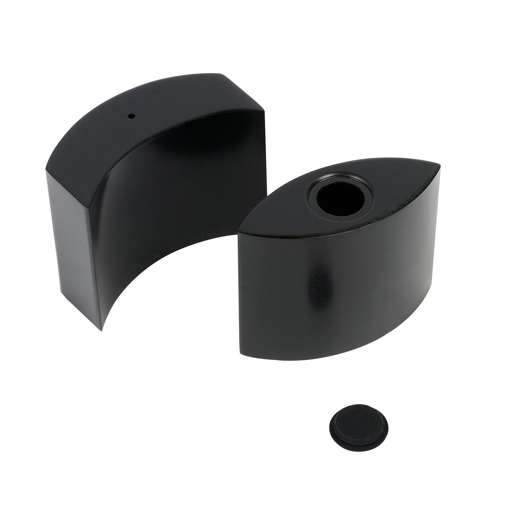 Chef 101 4 oz Black Stainless Steel Embracing Salt And Pepper Shaker Set - 2.3 oz/2.1 oz - 2 1/2" x 2" x 1 3/4" - 1 count box