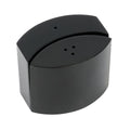 Chef 101 4 oz Black Stainless Steel Embracing Salt And Pepper Shaker Set - 2.3 oz/2.1 oz - 2 1/2" x 2" x 1 3/4" - 1 count box