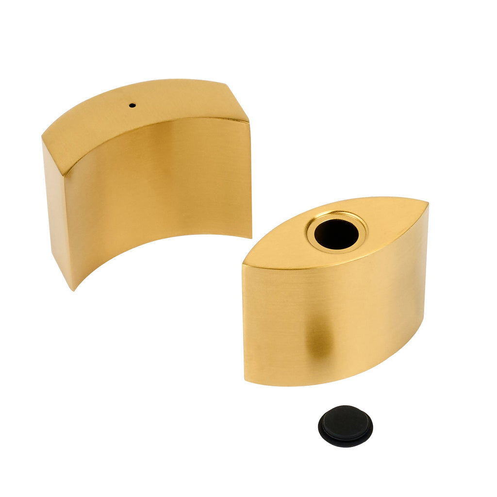 Chef 101 4 oz Gold Stainless Steel Embracing Salt And Pepper Shaker Set - 2.3 oz/2.1 oz - 2 1/2" x 2" x 1 3/4" - 1 count box