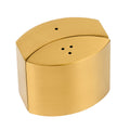 Chef 101 4 oz Gold Stainless Steel Embracing Salt And Pepper Shaker Set - 2.3 oz/2.1 oz - 2 1/2" x 2" x 1 3/4" - 1 count box