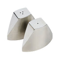 Chef 101 3 oz Silver Stainless Steel Wedge Salt And Pepper Shaker Set - 3 1/4" x 1" x 2 3/4"
