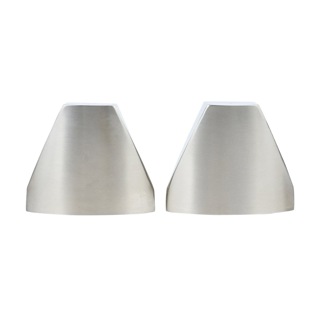 Chef 101 3 oz Silver Stainless Steel Wedge Salt And Pepper Shaker Set - 3 1/4" x 1" x 2 3/4"