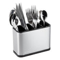 Met Lux Stainless Steel Flatware Organizer / Sink Caddy - 4 Compartments, with Drip Tray - 7" x 3 1/2" x 5" - 1 count box
