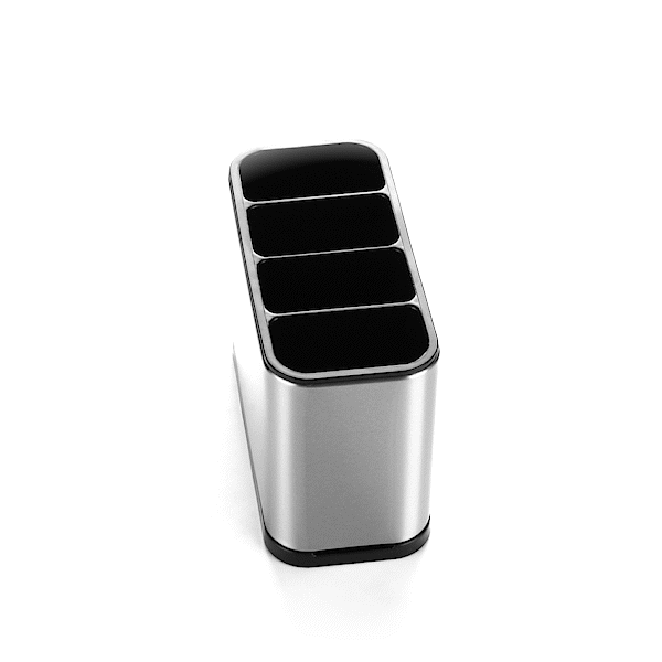 Met Lux Stainless Steel Flatware Organizer / Sink Caddy - 4 Compartments, with Drip Tray - 7" x 3 1/2" x 5" - 1 count box