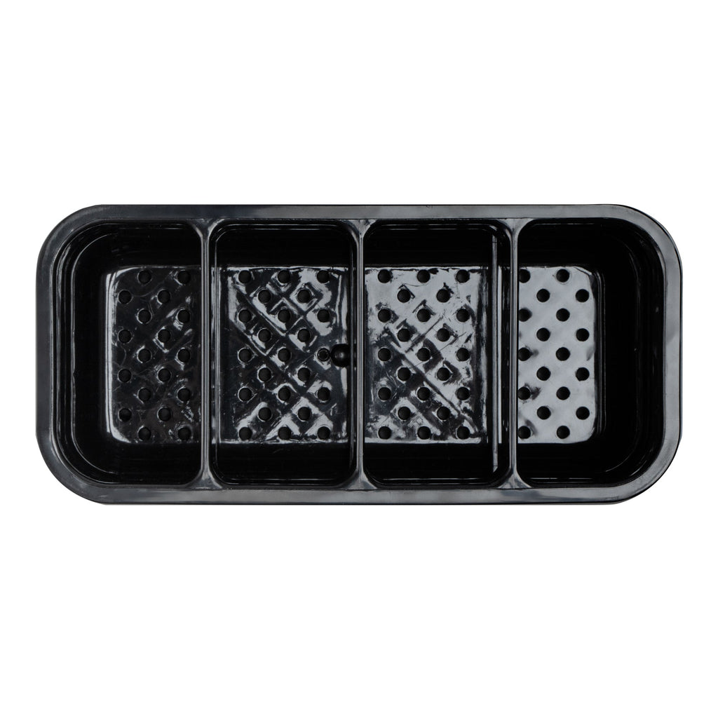 Met Lux Stainless Steel Flatware Organizer / Sink Caddy - 4 Compartments, with Drip Tray - 7" x 3 1/2" x 5" - 1 count box
