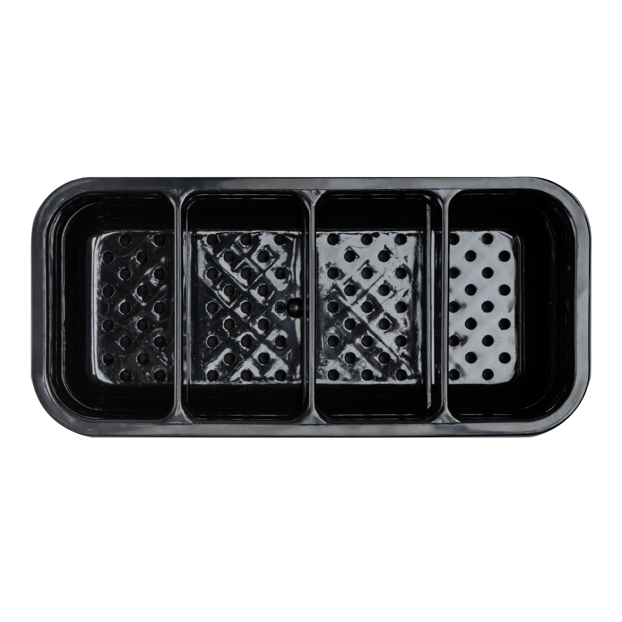 Met Lux Stainless Steel Flatware Organizer / Sink Caddy - 4 Compartments, with Drip Tray - 7" x 3 1/2" x 5" - 1 count box