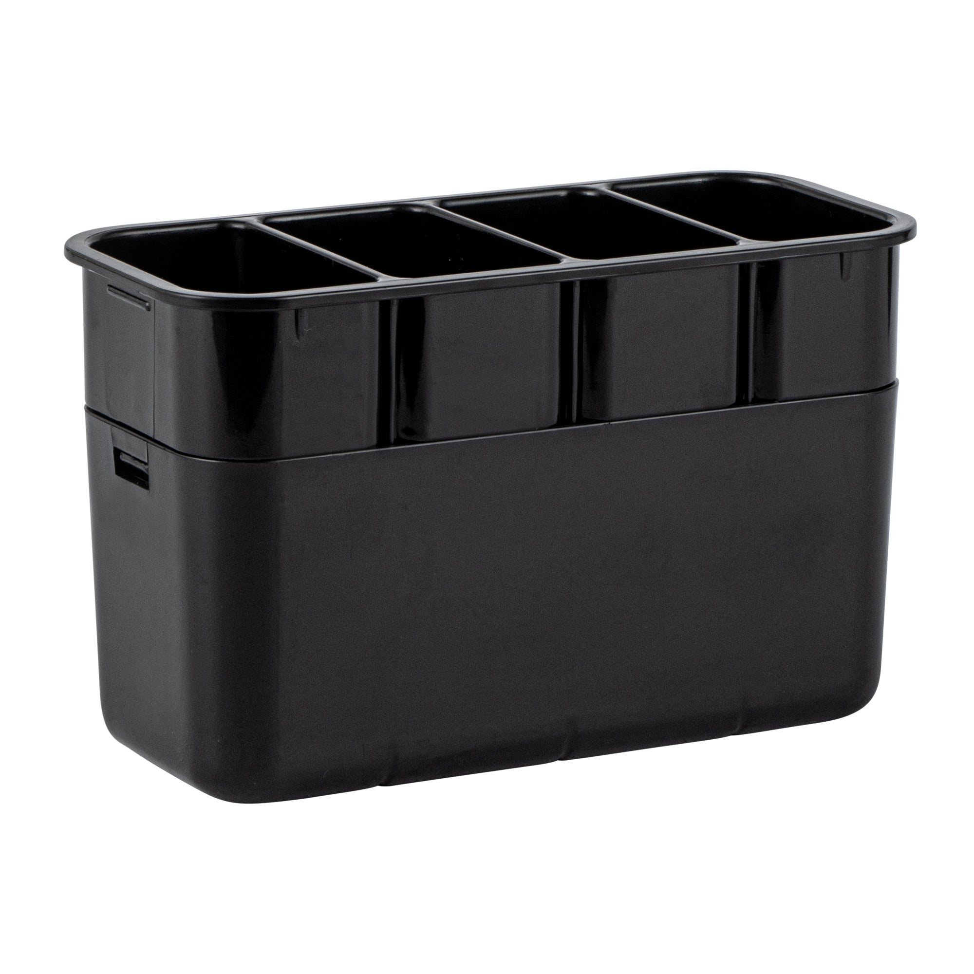 Met Lux Stainless Steel Flatware Organizer / Sink Caddy - 4 Compartments, with Drip Tray - 7" x 3 1/2" x 5" - 1 count box