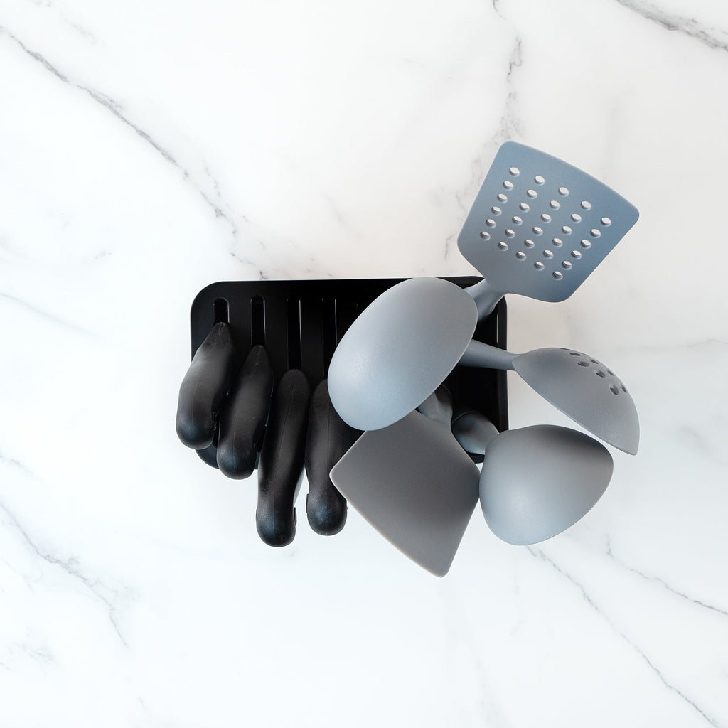Met Lux Stainless Steel Knife and Utensil Holder - with Drip Tray - 7 3/4" x 4 3/4" x 7 3/4" - 1 count box