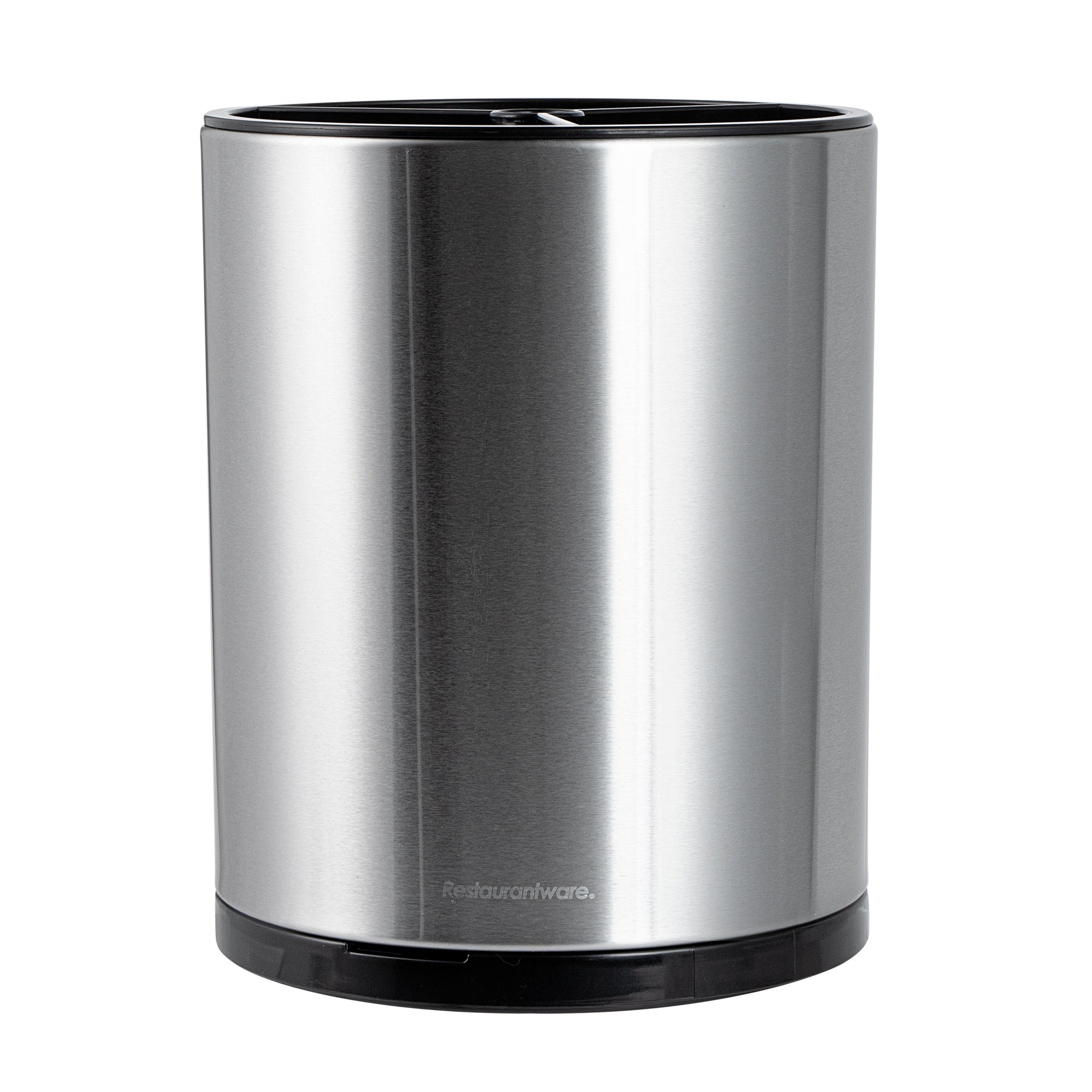 Met Lux Stainless Steel Utensil Holder - 3 Compartments, Rotating, with Drip Tray - 6 1/4" x 6 1/4" x 8" - 1 count box