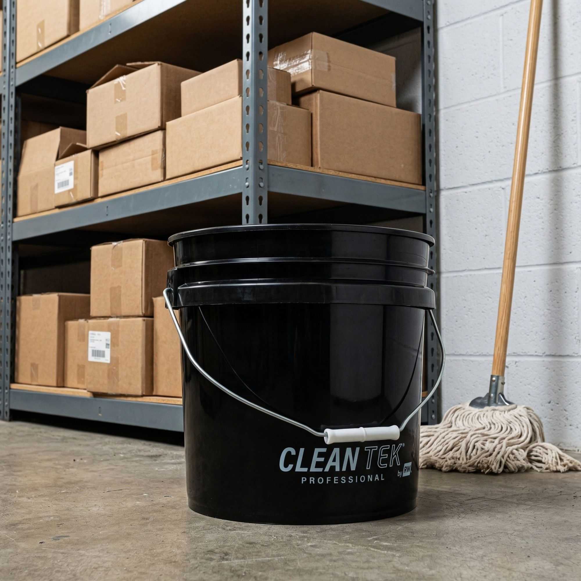 Clean Tek Professional 3.5 gal Round Black Plastic Pail - 12 1/4" x 12 1/4" x 10 3/4" - 1 count box