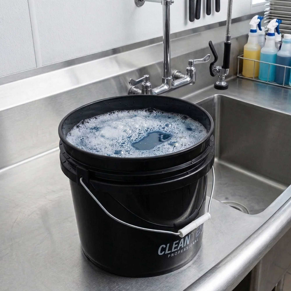 Clean Tek Professional 3.5 gal Round Black Plastic Pail - 12 1/4" x 12 1/4" x 10 3/4" - 1 count box