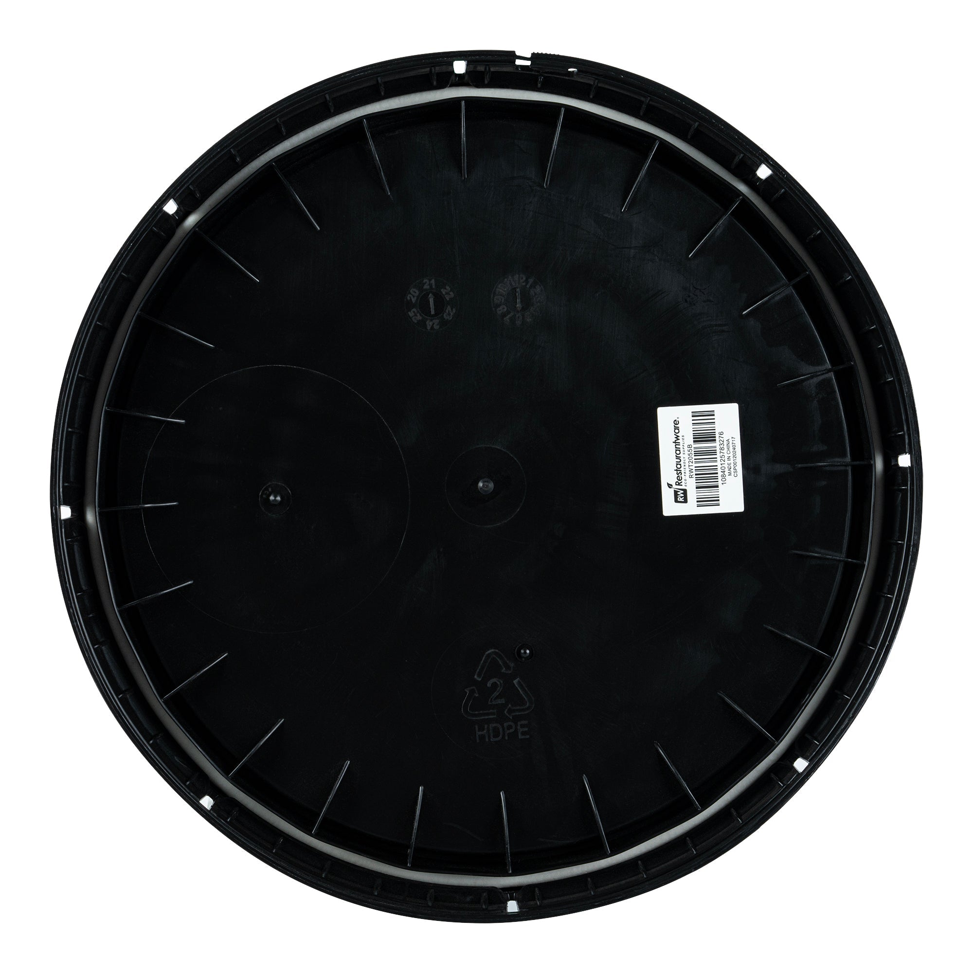 Clean Tek Professional Round Black Plastic Standard Lid - Fits 3.5 and 5 Gal Pail, with Tear Tab, Gasket - 1 count box