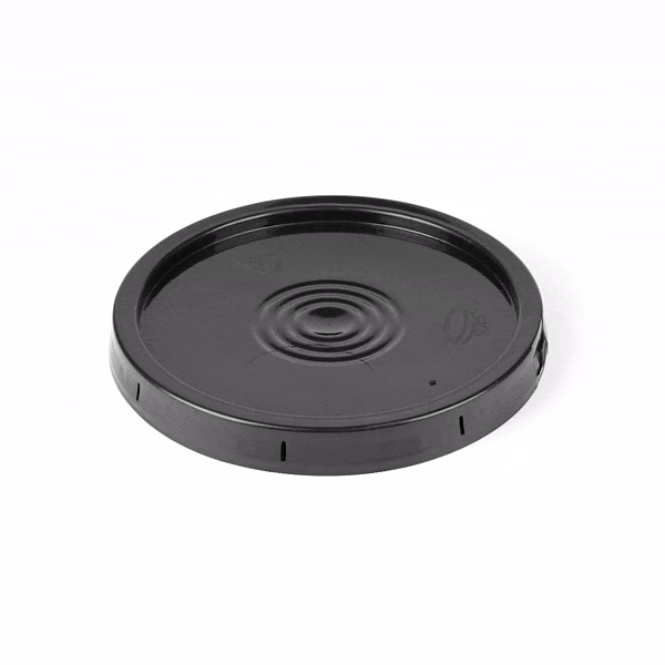 Clean Tek Professional Round Black Plastic Standard Lid - Fits 3.5 and 5 Gal Pail, with Tear Tab and Gasket, Recessed - 1 count box