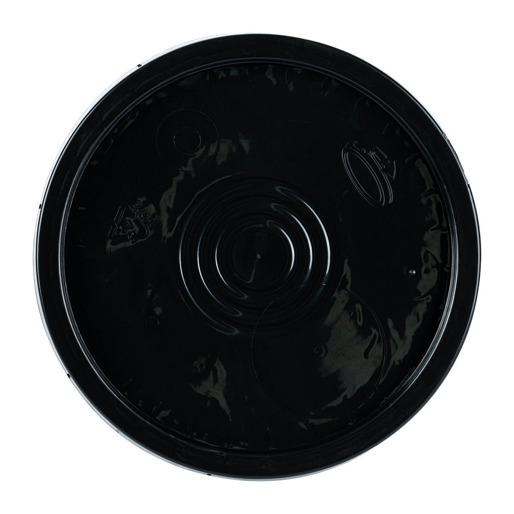Clean Tek Professional Round Black Plastic Standard Lid - Fits 3.5 and 5 Gal Pail, with Tear Tab and Gasket, Recessed - 1 count box