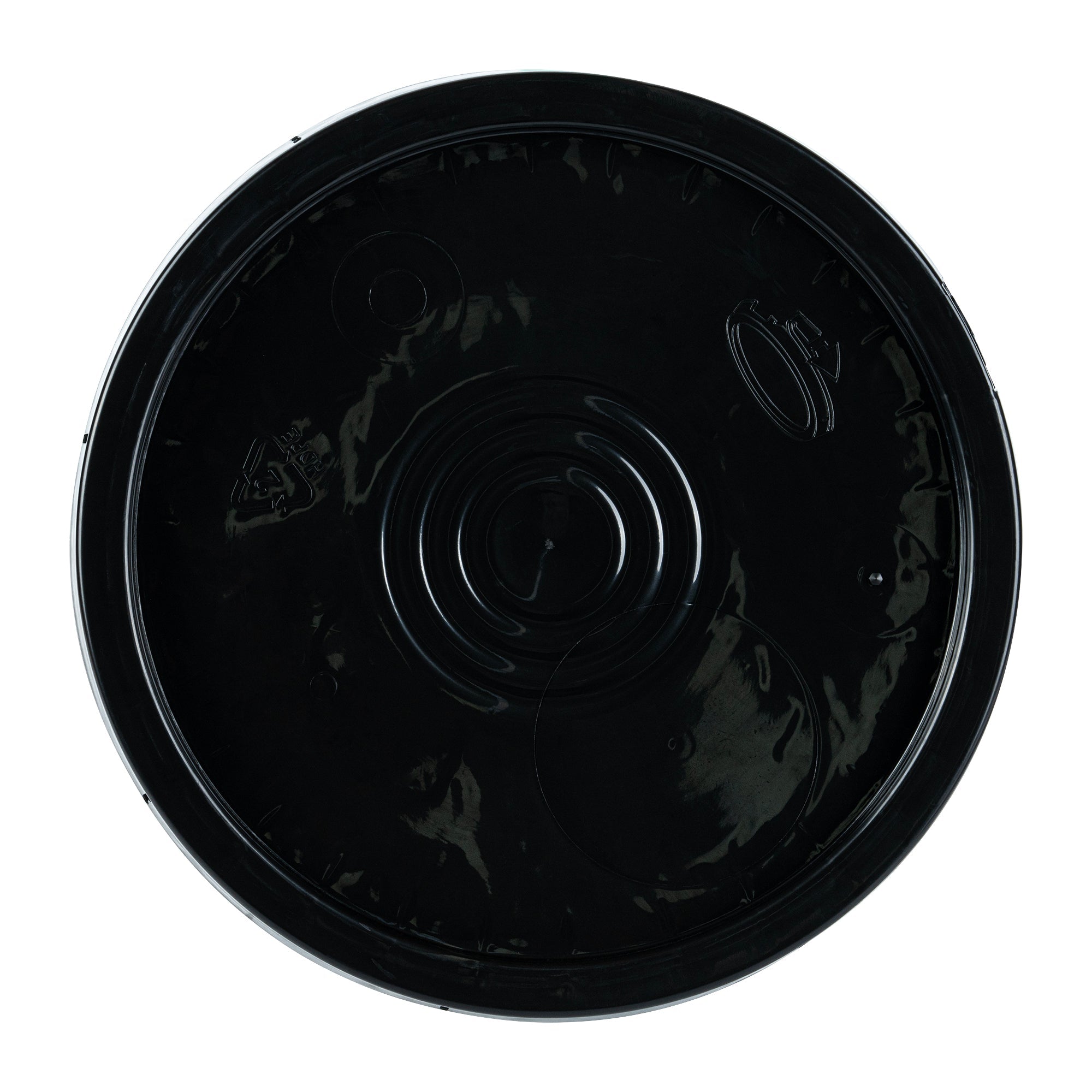 Clean Tek Professional Round Black Plastic Standard Lid - Fits 3.5 and 5 Gal Pail, with Tear Tab and Gasket, Recessed - 1 count box