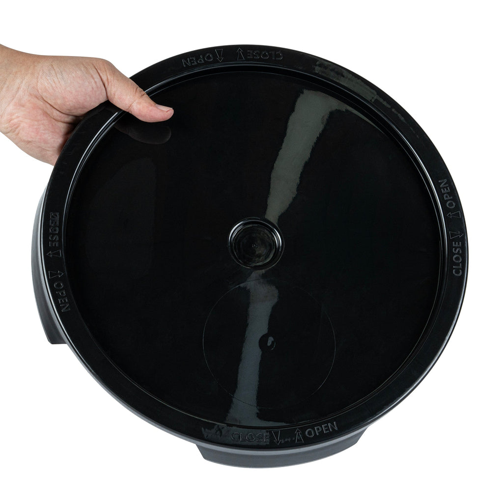 Clean Tek Professional Round Black Plastic Easy-Off Lid - Fits 3.5 and 5 Gal Pail - 1 count box
