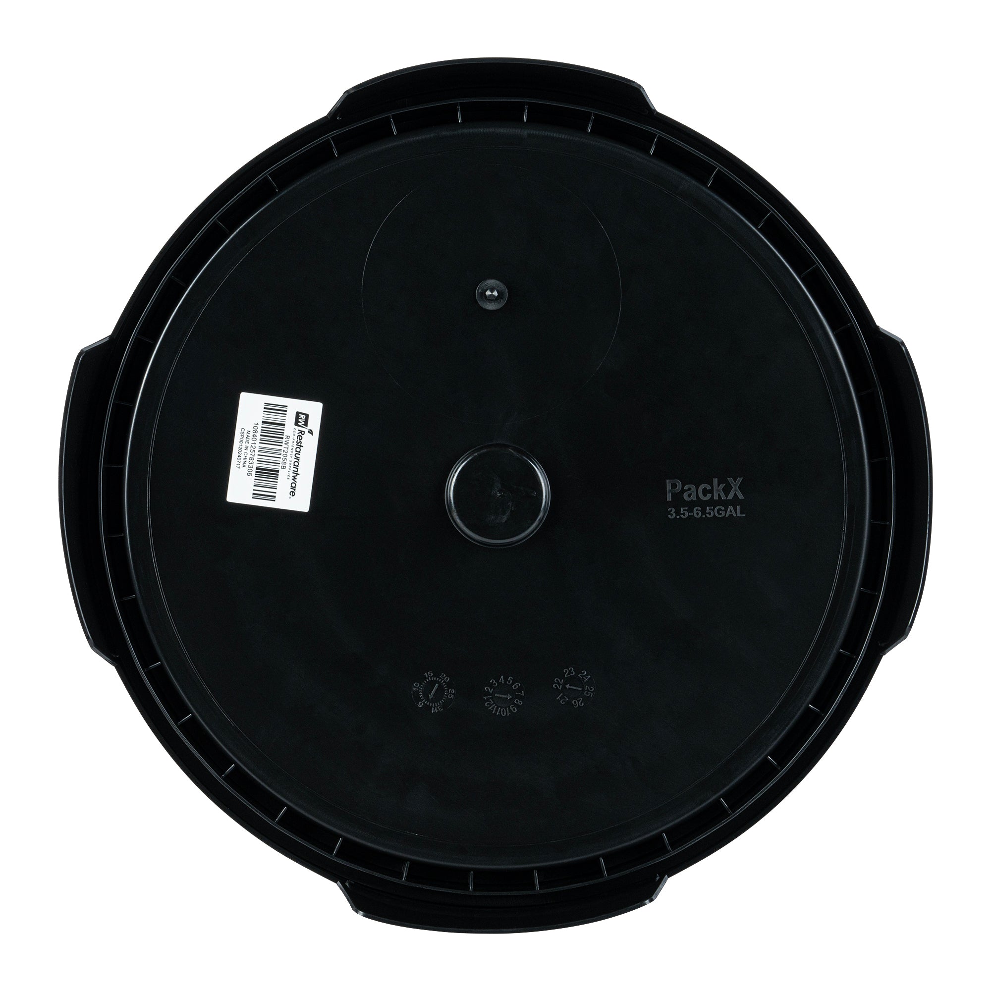 Clean Tek Professional Round Black Plastic Easy-Off Lid - Fits 3.5 and 5 Gal Pail - 1 count box