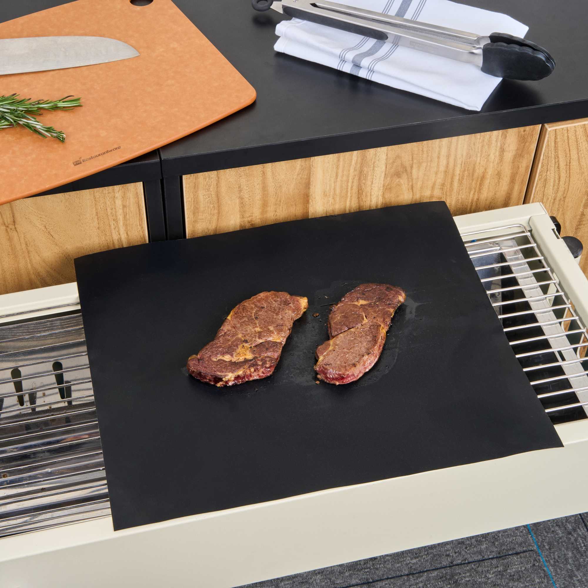 Met Lux Rectangle Fiberglass Reusable Grill Mesh Mat - Non-Stick - 11 3/4" x 15 3/4" - 5 count box