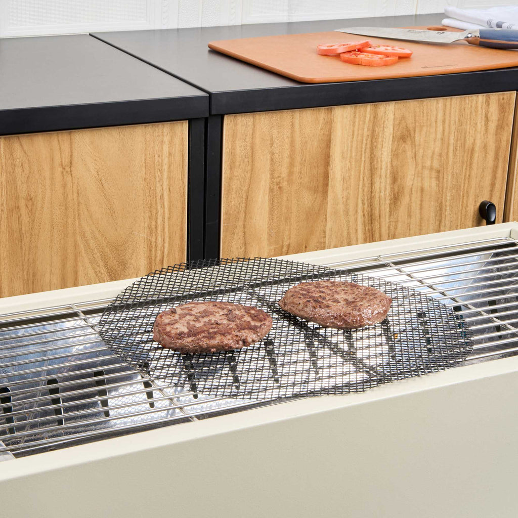 Met Lux Round Fiberglass Reusable Grill Mesh Mat - Non-Stick - 11 3/4" x 11 3/4" - 5 count box