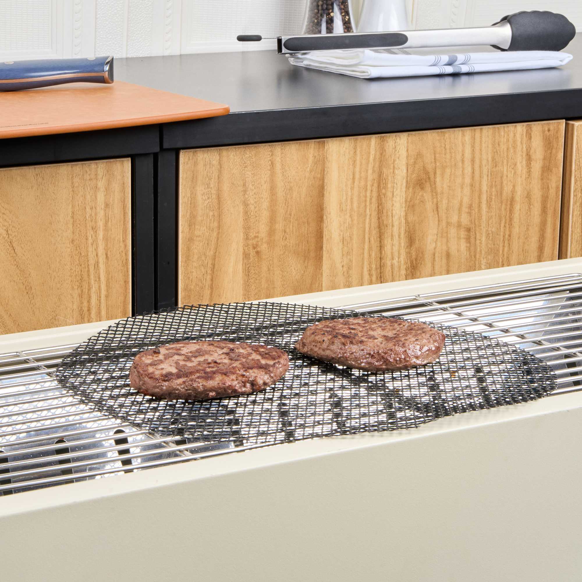 Met Lux Round Fiberglass Reusable Grill Mesh Mat - Non-Stick - 11 3/4" x 11 3/4" - 5 count box