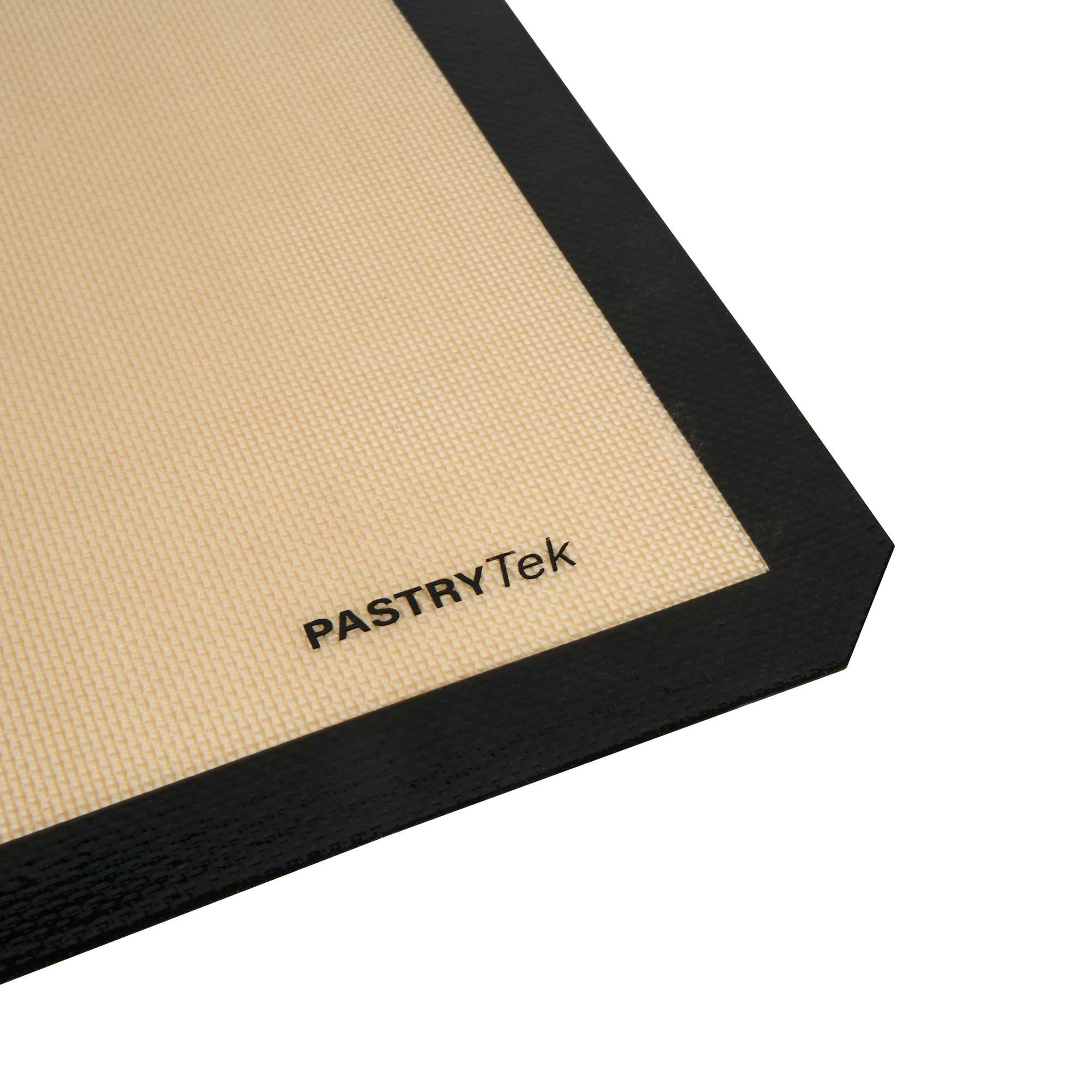 Pastry Tek Rectangle Tan and Black Silicone Half Size Baking Mat - Ultra Durable - 11 3/4" x 15 3/4" - 1 count box