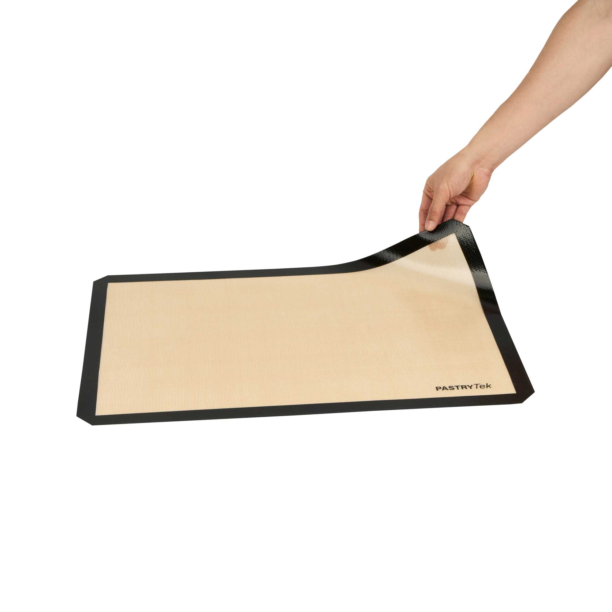Pastry Tek Rectangle Tan and Black Silicone Full Size Baking Mat - Ultra Durable - 15 3/4" x 23 1/2" - 1 count box