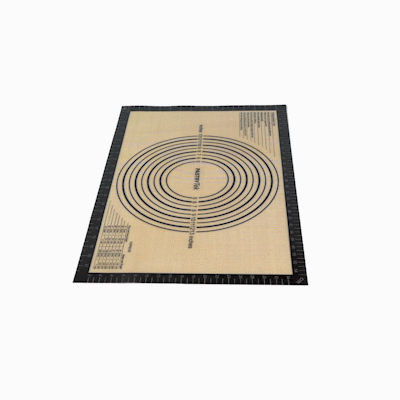 Pastry Tek Rectangle Tan and Black Silicone Full Size Baking Mat - with Measurement Markings,Ultra Durable - 15 3/4" x 23 1/2" - 1 count box