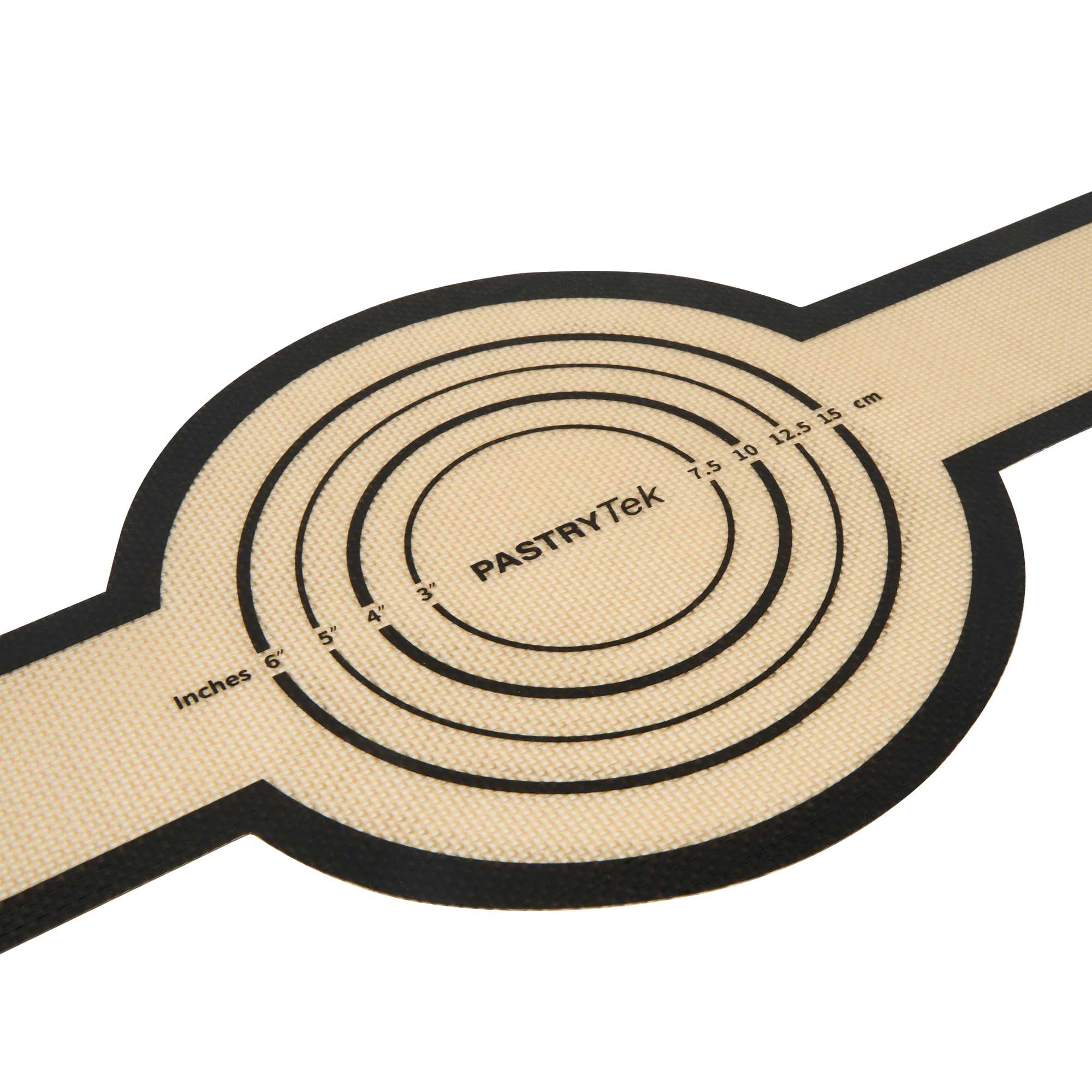 Pastry Tek Round Tan and Black Fiberglass Bread Sling - For Dutch Oven, with Long Handles - 22 3/4" x 8 1/4" - 1 count box
