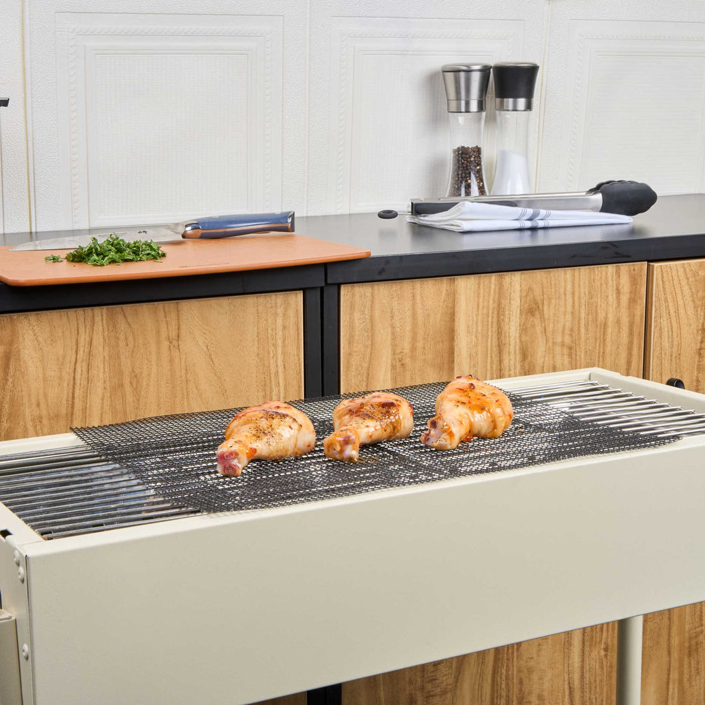 Met Lux Rectangle Black PTFE Reusable Grill Mat - Non-Stick - 15 3/4" x 13" - 5 count box