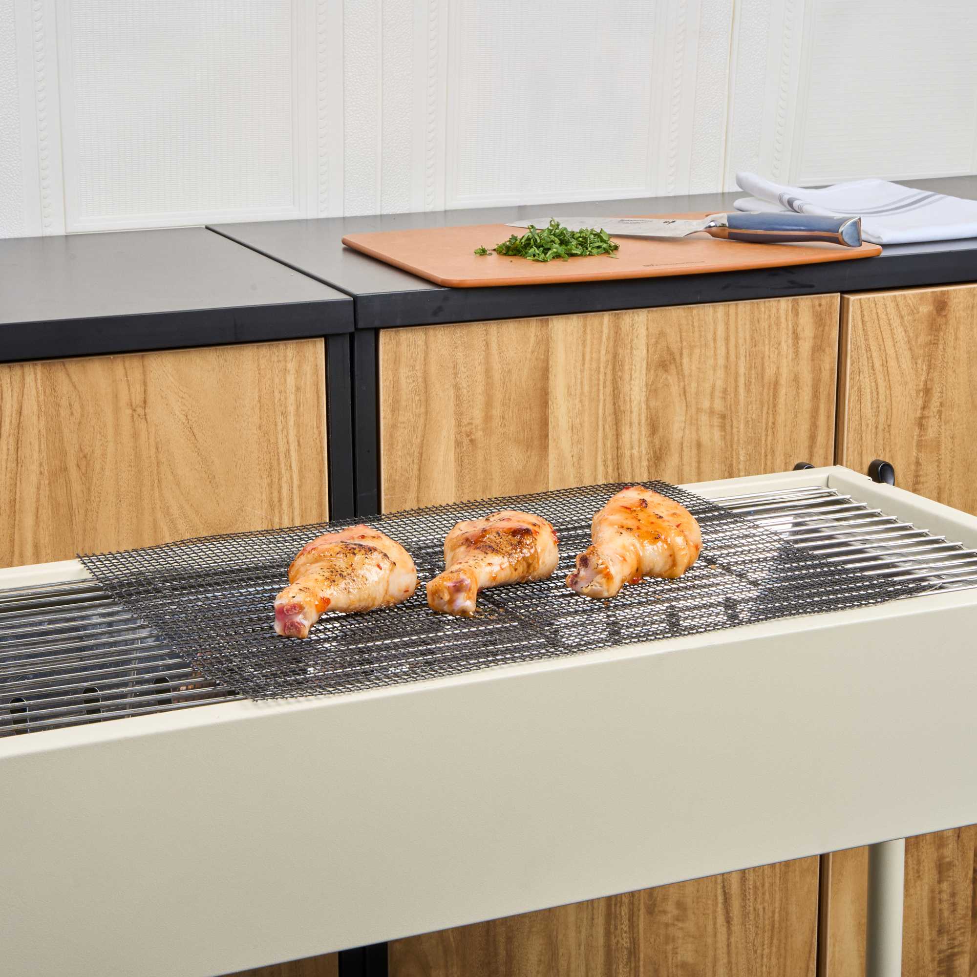Met Lux Rectangle Black PTFE Reusable Grill Mat - Non-Stick - 15 3/4" x 13" - 5 count box