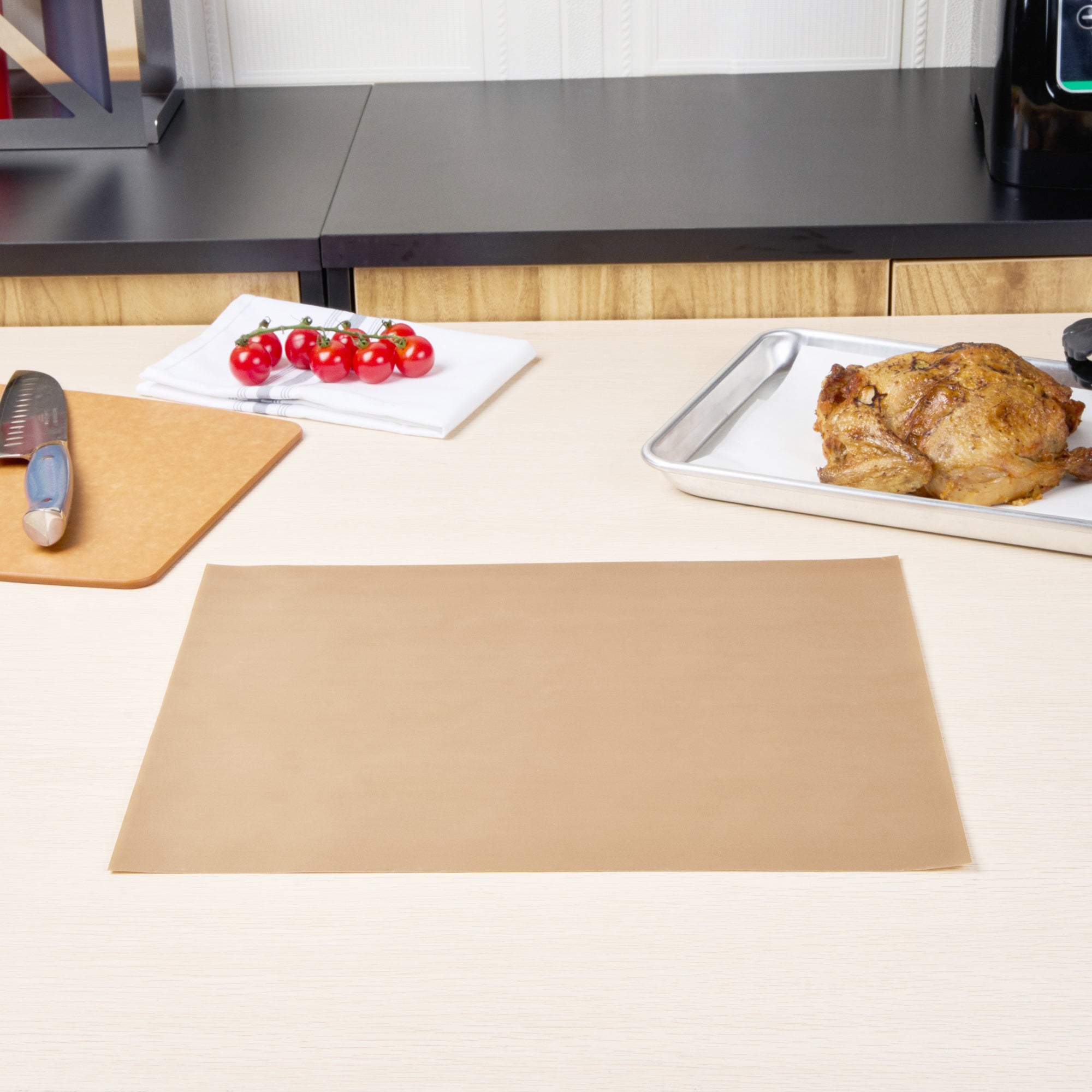 Pastry Tek Rectangle Brown PTFE Oven Liner - Non-Stick, For Bottom Of The Oven - 15 3/4" x 13" - 5 count box