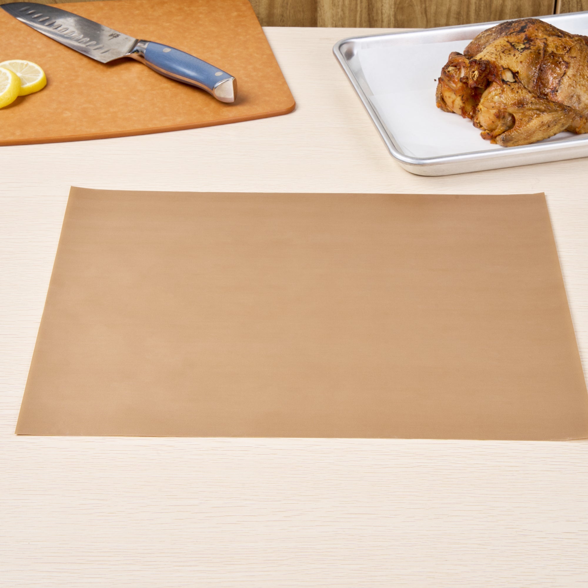 Pastry Tek Rectangle Brown PTFE Oven Liner - Non-Stick, For Bottom Of The Oven - 15 3/4" x 13" - 5 count box