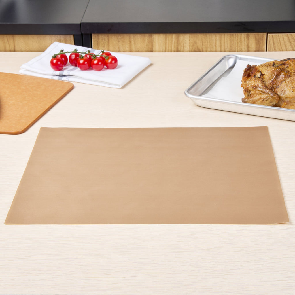 Pastry Tek Rectangle Brown PTFE Oven Liner - Non-Stick, For Bottom Of The Oven - 15 3/4" x 13" - 5 count box