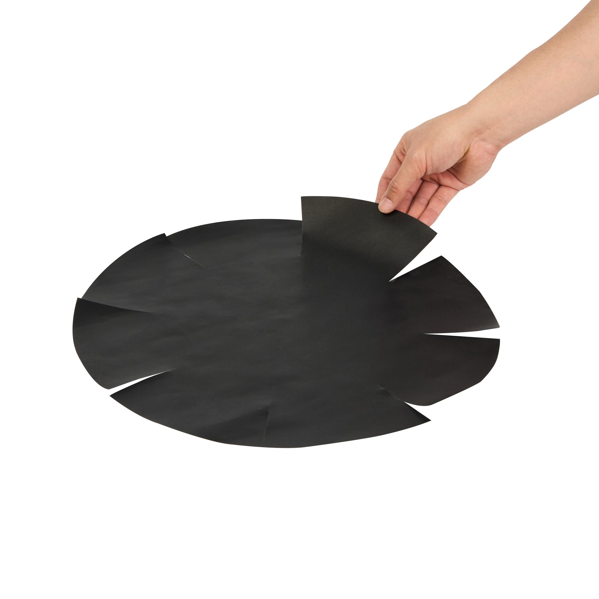 Pastry Tek Round Black Fiberglass Cake Tin Liner - Non-Stick, Foldable - 9 1/2" x 9 1/2" - 5 count box
