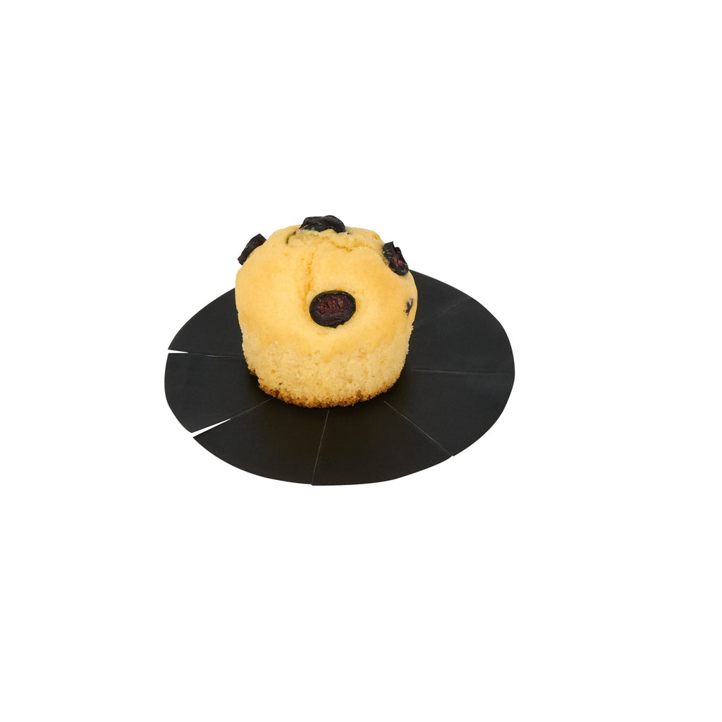 Pastry Tek Round Black Fiberglass Cupcake / Muffin Liner - Non-Stick, Foldable - 2" x 2" - 12 count box