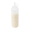 Sauce Tek 8 oz Clear Plastic Squeeze Bottle - with Cap, Wide Mouth - 2" x 2" x 7 1/4" - 1 count box