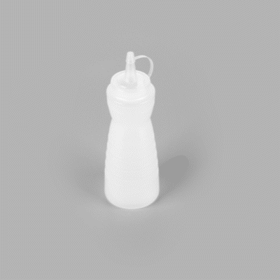 Sauce Tek 12 oz Clear Plastic Squeeze Bottle - with Cap - 2 1/4" x 2 1/4" x 7 3/4" - 1 count box