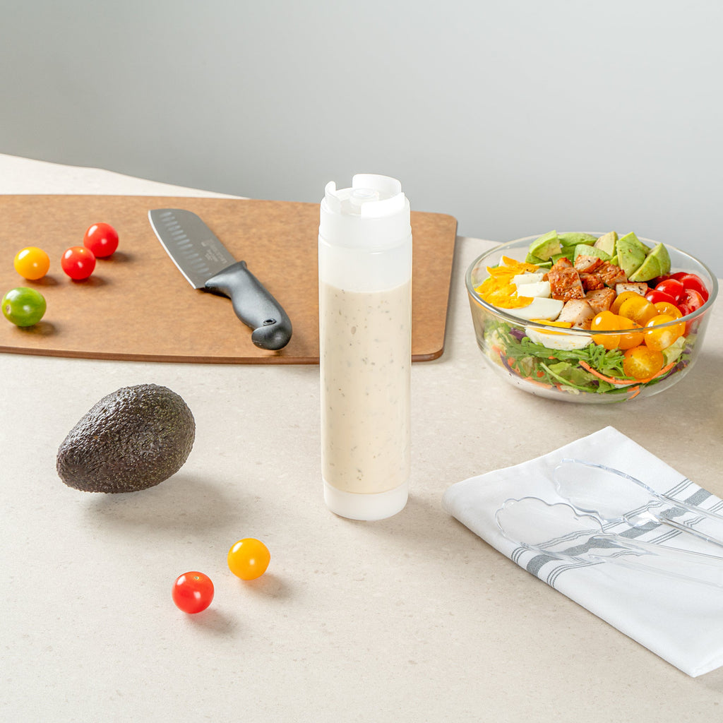 First In First Out 16 oz Clear Plastic Squeeze Bottle - Inverted, Refill & Dispensing Lid - 2 1/4" x 2 1/4" x 8 3/4" - 1 count box