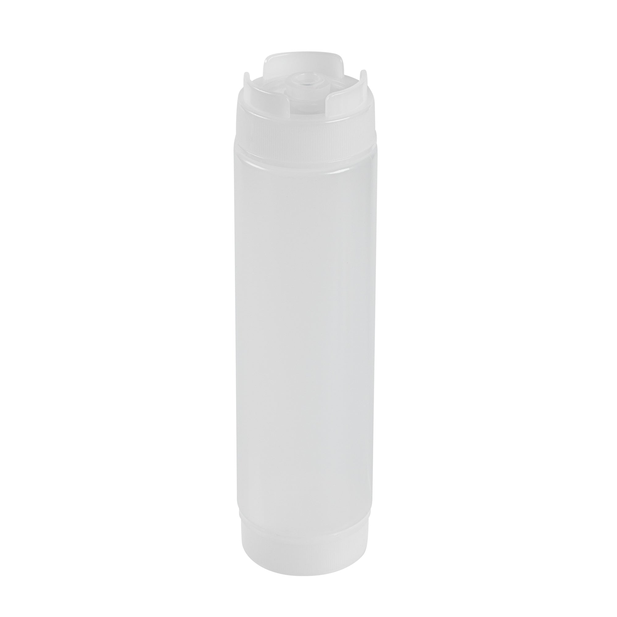 First In First Out 16 oz Clear Plastic Squeeze Bottle - Inverted, Refill & Dispensing Lid - 2 1/4" x 2 1/4" x 8 3/4" - 1 count box