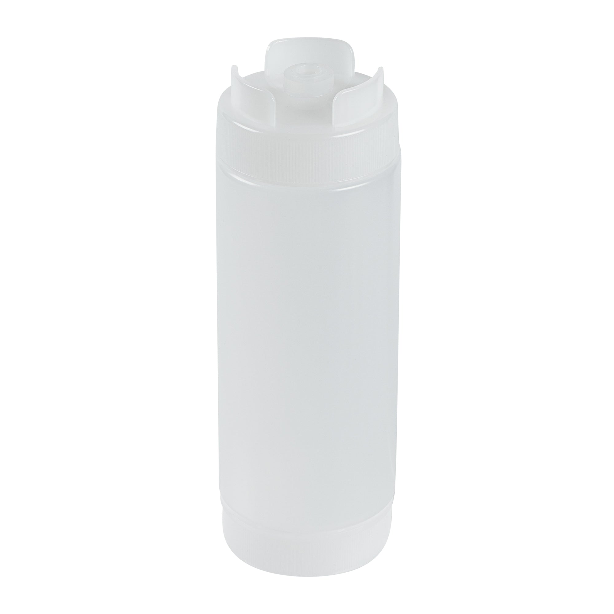 First In First Out 20 oz Clear Plastic Squeeze Bottle - Inverted, Refill & Dispensing Lid - 2 3/4" x 2 3/4" x 7 3/4" - 1 count box