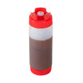 First In First Out 20 oz Red Plastic Squeeze Bottle - Inverted, Refill & Dispensing Lid - 2 3/4" x 2 3/4" x 7 3/4" - 1 count box