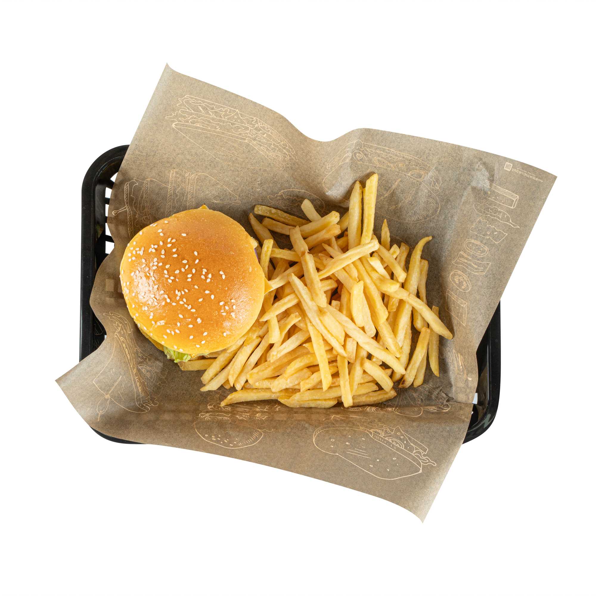 Chef 101 Rectangle Black Plastic Fast Food Serving Basket - 11 3/4" x 8 1/2" x 1 1/2" - 10 count box