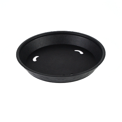 Chef 101 Round Black Plastic Diner Platter - 9" x 9" x 1 1/4" - 10 count box
