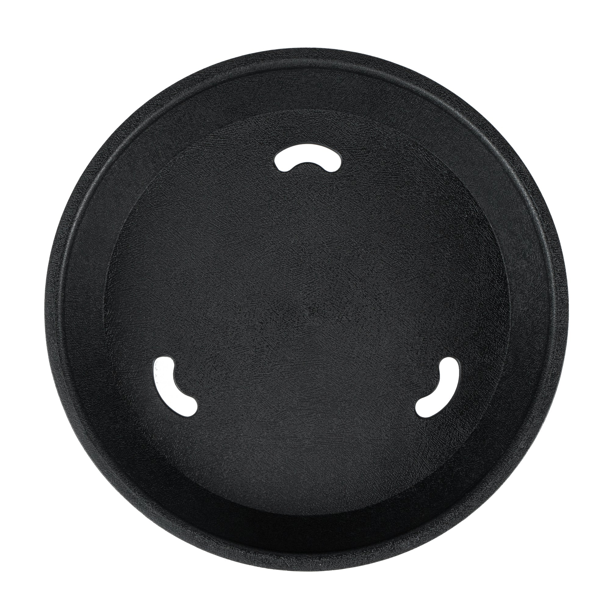 Chef 101 Round Black Plastic Diner Platter - 9" x 9" x 1 1/4" - 100 count box