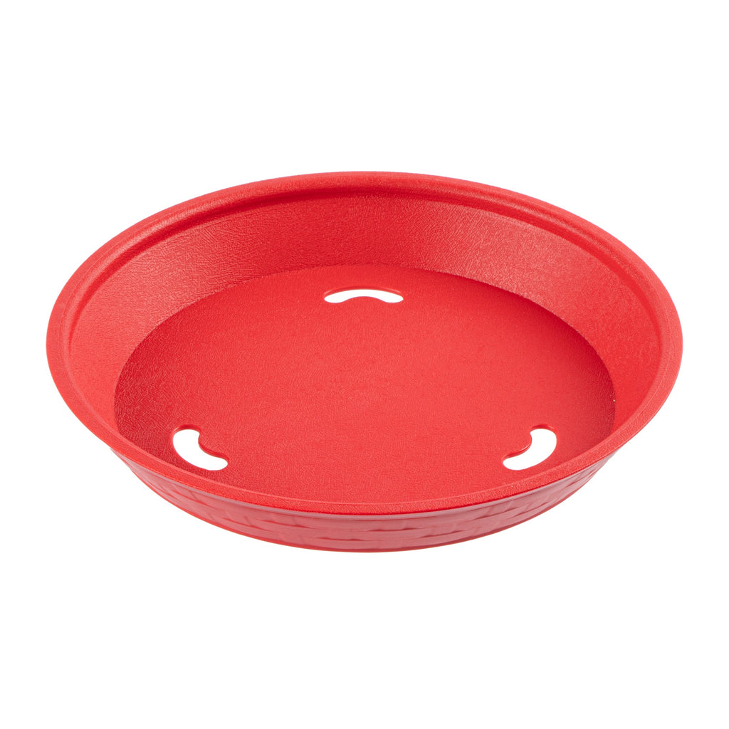 Chef 101 Round Red Plastic Diner Platter - 9" x 9" x 1 1/4" - 100 count box