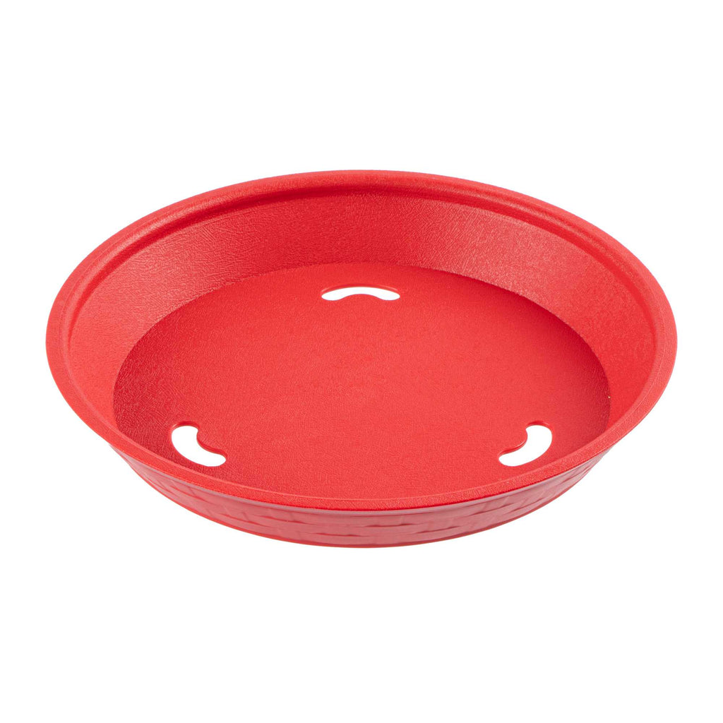 Chef 101 Round Red Plastic Diner Platter - 9" x 9" x 1 1/4" - 10 count box