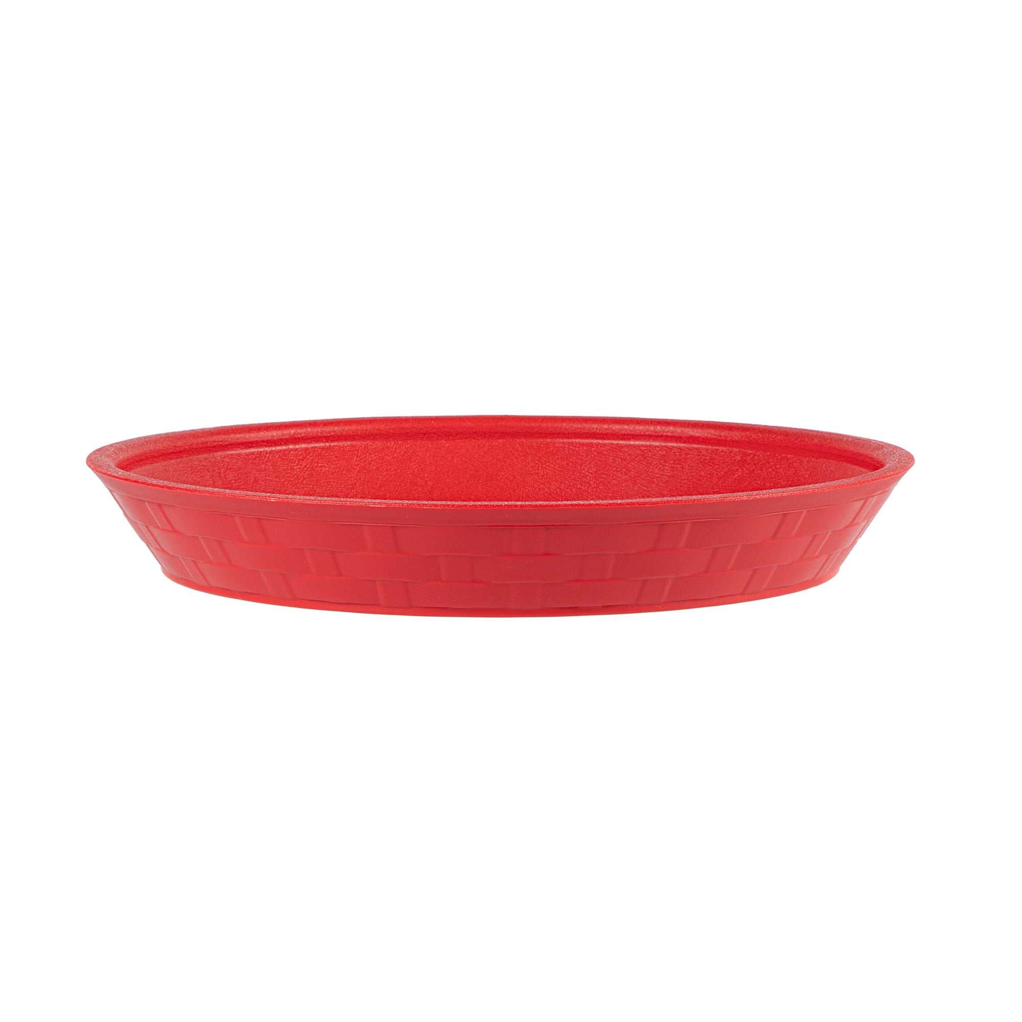 Chef 101 Round Red Plastic Diner Platter - 9" x 9" x 1 1/4" - 10 count box