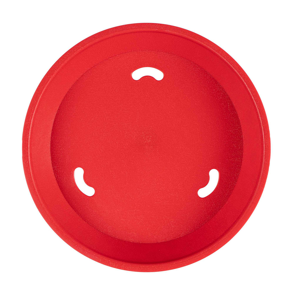 Chef 101 Round Red Plastic Diner Platter - with Base - 8 3/4" x 8 3/4" x 1 3/4" - 10 count box
