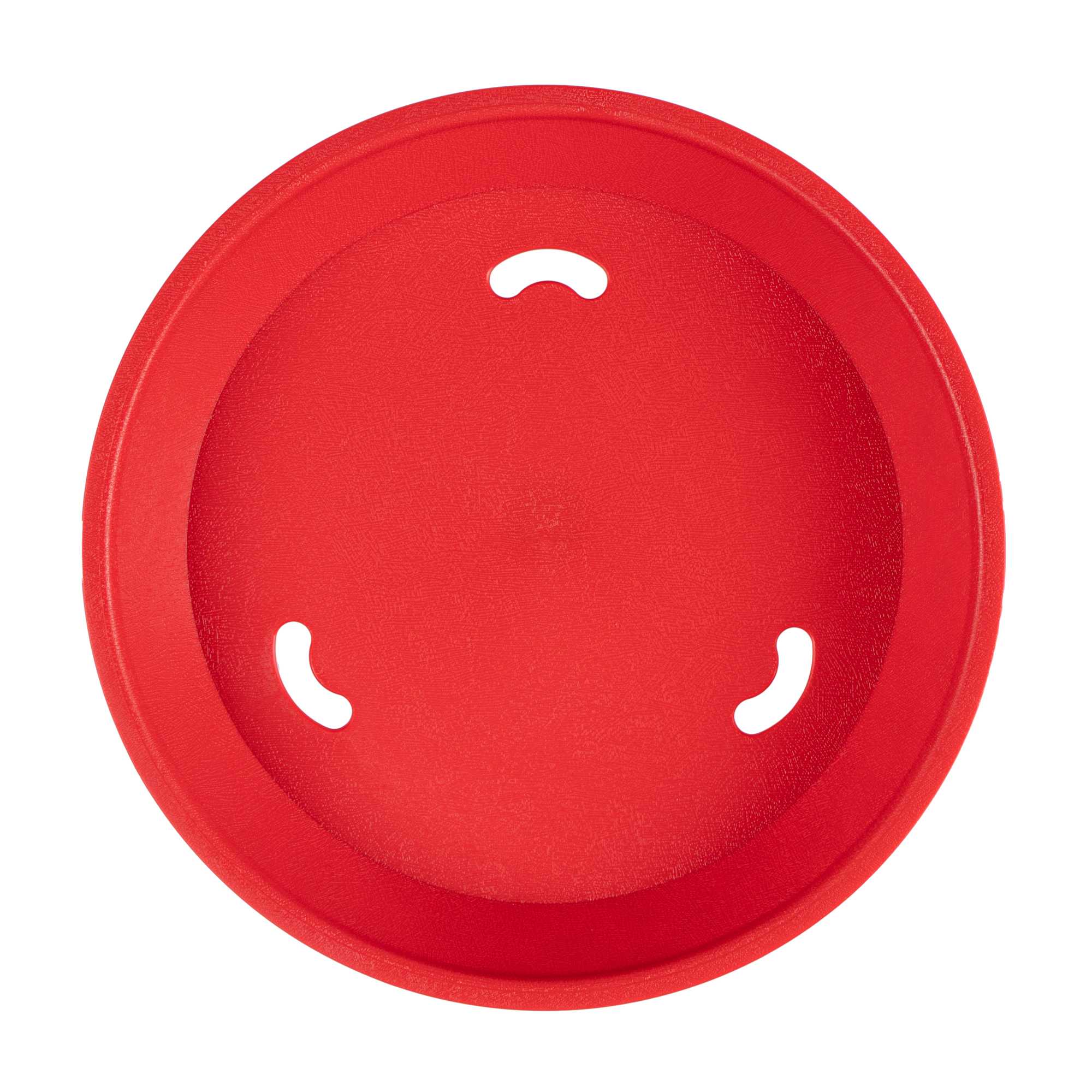 Chef 101 Round Red Plastic Diner Platter - with Base - 8 3/4" x 8 3/4" x 1 3/4" - 10 count box